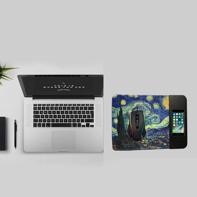 Симпатичный мультяшный Рисунок ткань 5 Вт Qi Беспроводное зарядное устройство для коврика для мыши