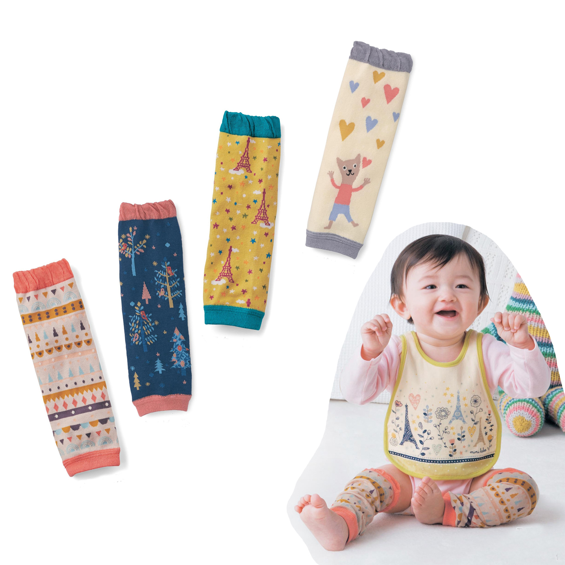 MIA Baby Leg Warmers Girls Cartoon Soft Socks Toddler Cotton Crawling Knee Pads Newborn Floral Printing Winter Korea Socks