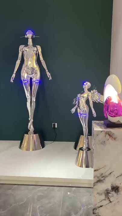 Customized Life-Size Luminous Female Robot by Sorayama