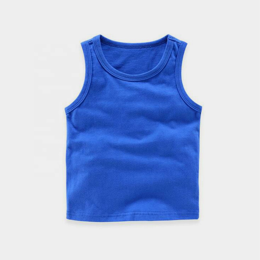 Однотонная майка из 100% хлопка для мальчиков и девочек