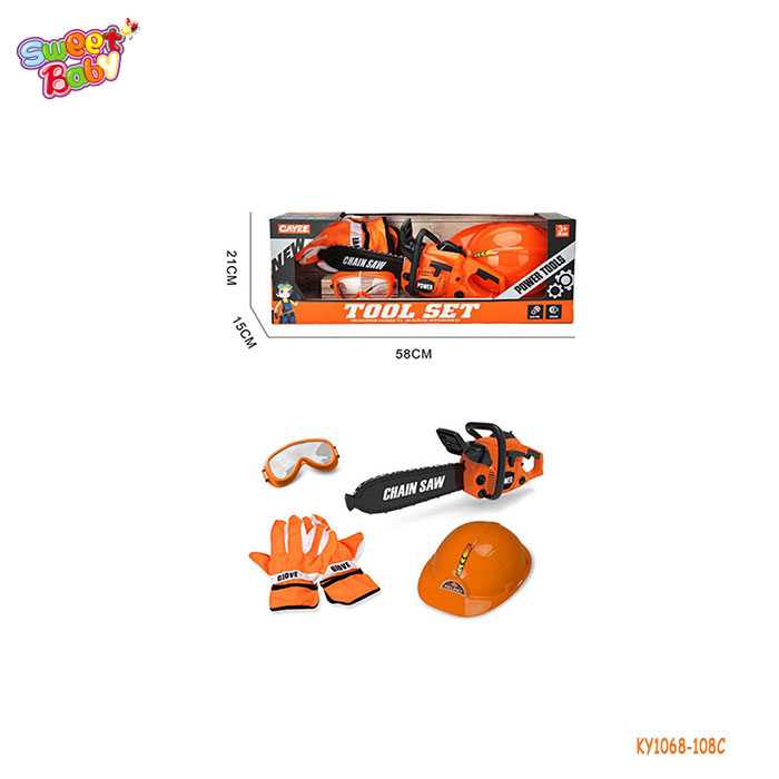 KY1068-108C забавный пластиковый инструмент бензопила комплект Электрическая цепная пила игрушки