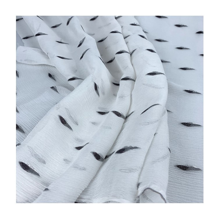 Шелковая шифоновая люрекс металлическая жаккардовая ткань 9 мм люрекс шелковая ткань с черным металлическим жаккардом