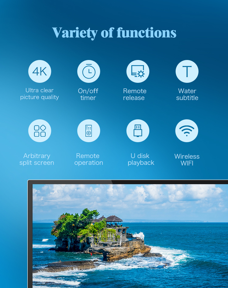 32-65 inch indoor lcd digital signage wall mount player full colour