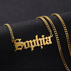 buy horsewhip chain custom necklace english name stainless steel