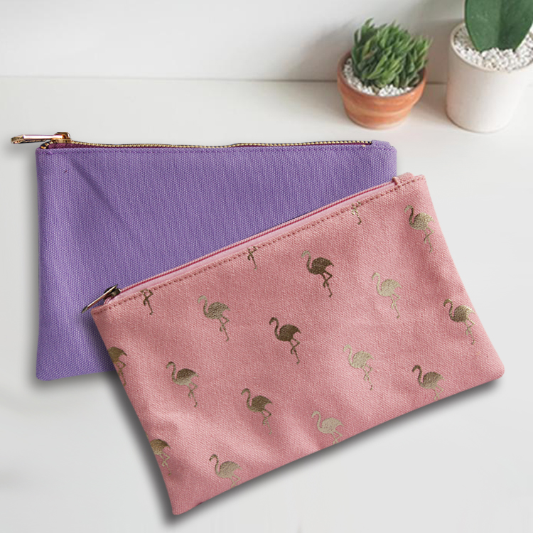 Top qualit&eacute; personnalis&eacute; &eacute;co beaut&eacute; sac cosm&eacute;tique toile maquillage sac pochette en coton fermeture &eacute;clair avec logo personnalis&eacute;