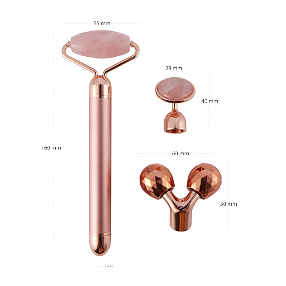 Новый нефритовый ролик из розового кварца и массажер гуаша, массажер для лица, подъемный инструмент, ролик для массажа лица из натурального нефрита, инструменты для ухода за кожей