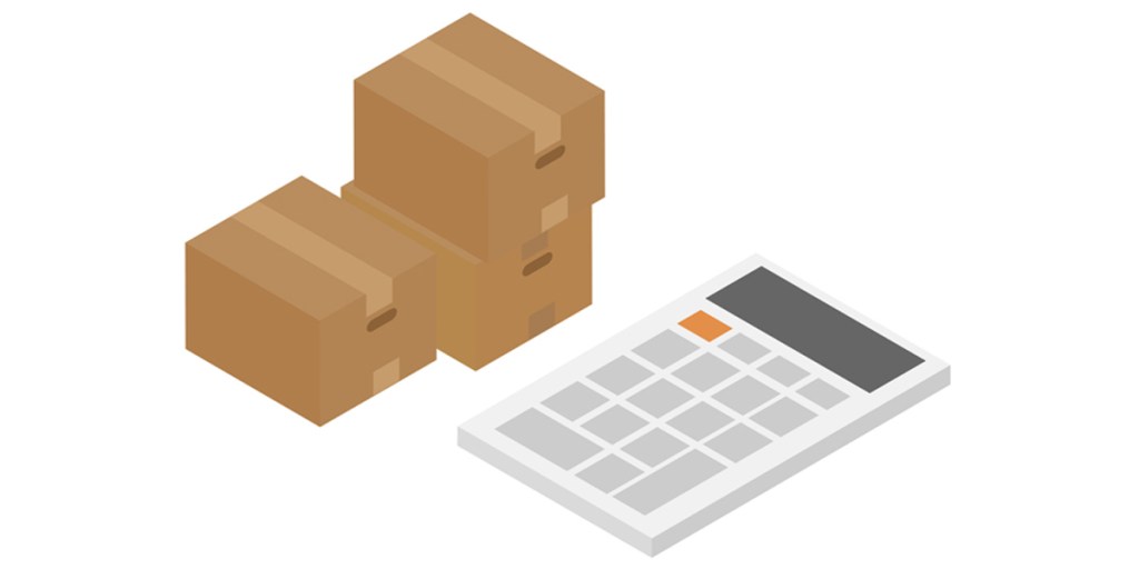 Illustration of boxes and calculator