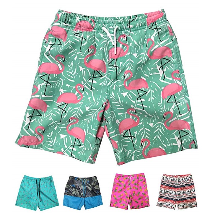 Age 5-7 Boys Patterned Swim Trunks Quick Dry Beach Board Shorts