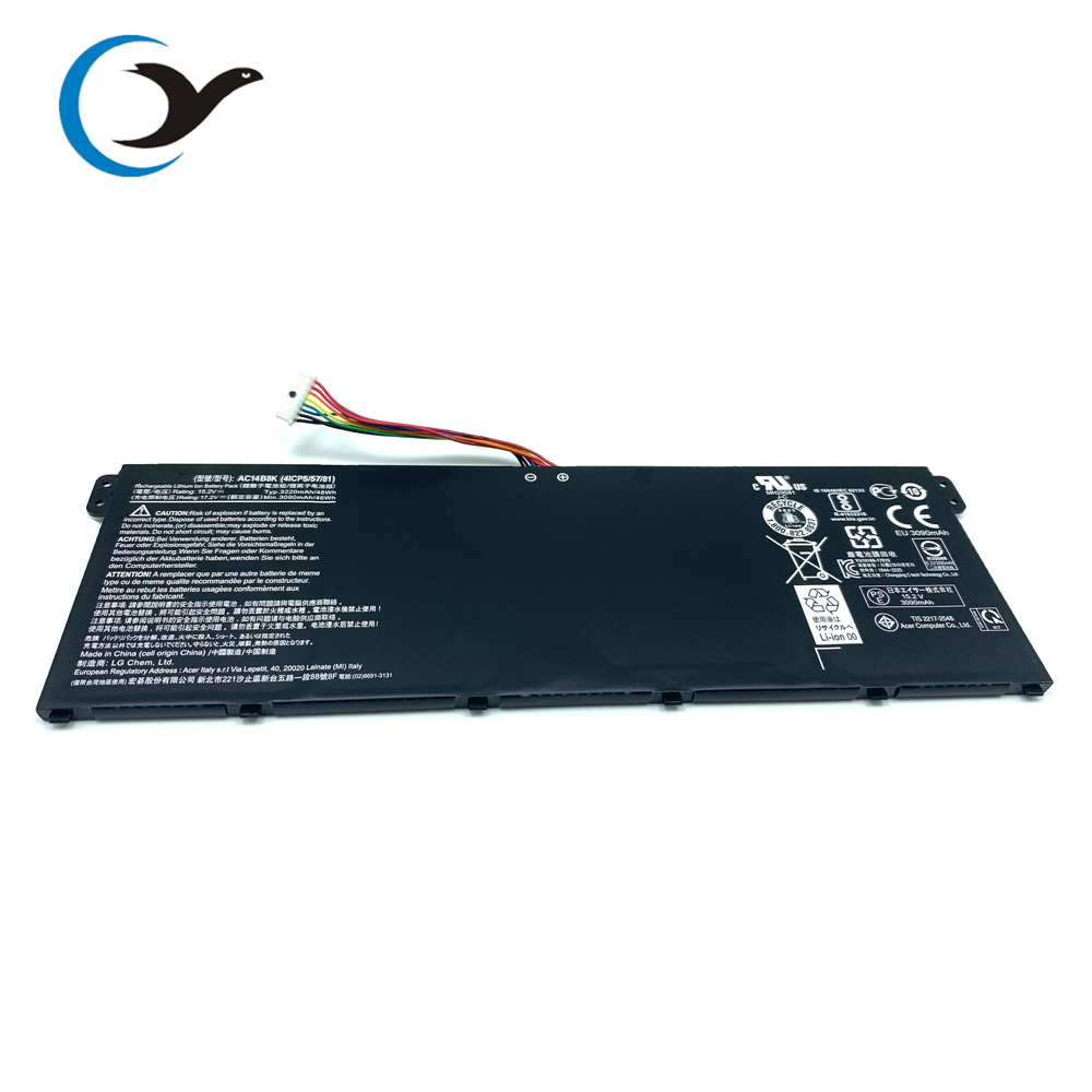 По оптовым ценам от поставщика ноутбук батарея AC14B8K для Acer Aspire CB3-111 CB5-311 ES1-511 ES1-531 E5-771G 15,2 V 48Wh (3220 мА · ч)
