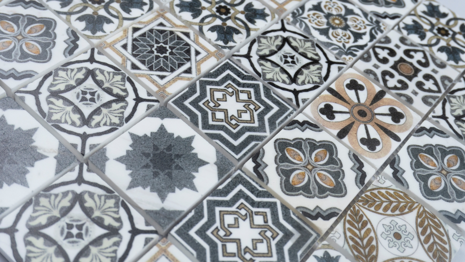 Dark Color Home and Hotel Use Marble Mosaics Stone Mosaic Inkjet Printing  Artificial Stone Mosaic