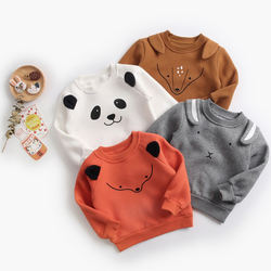 Moletom de lã teste padrão animal grosso inverno fofo bebê top roupa externa