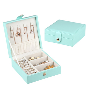 2020 Custom Logo New Fashion Luxury PU Leather Small Portable Travel Jewelry Storage Box Mini Jewelry Packaging Box Organizer
