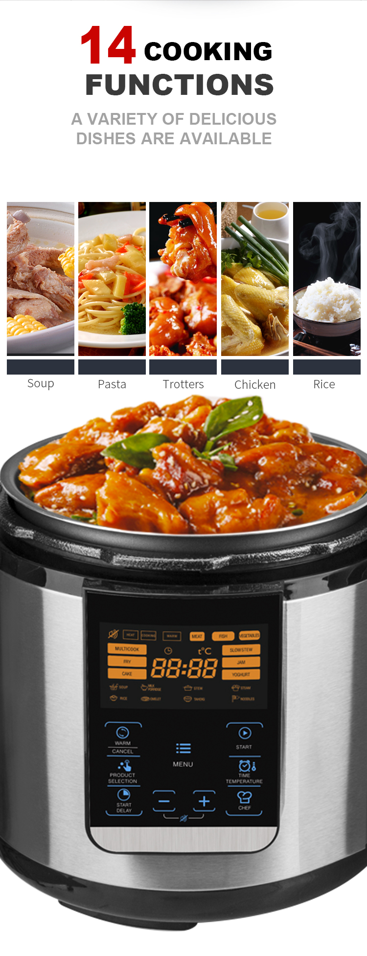 Afghan Kazan Electric Pressure Cooker - Multi-Function Stainless