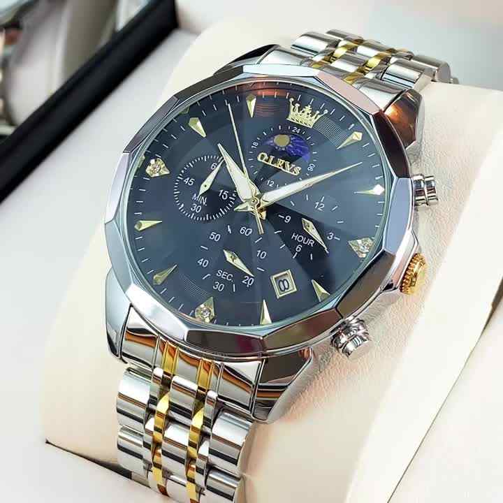 OLEVS 3673 Mens Watch Multifunctional Quartz Chronograph