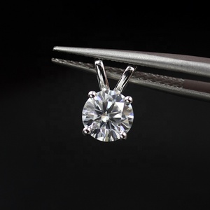 Moissanite rough manufacturer sell lab created diamond forever brilliant DEF color round loose moissanite 18 k pendant