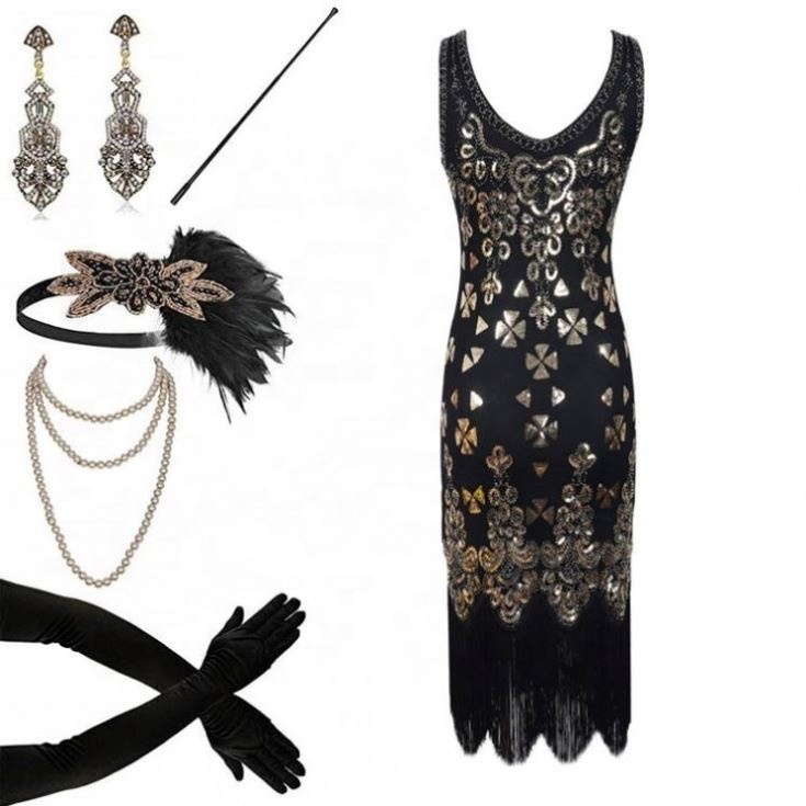 Женское платье с бусинами и бусинами s 1920s, платье с оборками и бусинами