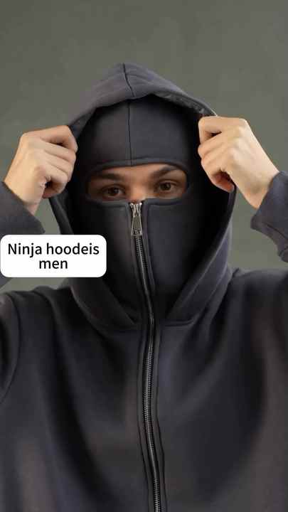 Custom Ski Ninja Mask Zip Balaclava Hoodie - Heavyweight Full Zip