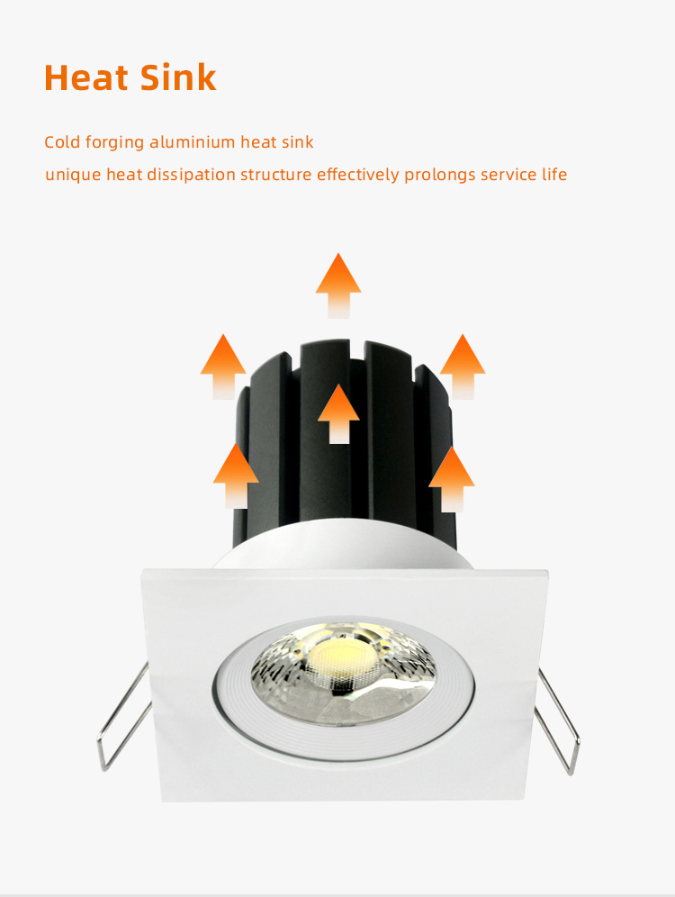 Dimmable 10w SAA Recessed Spot Light Downlight Square Adjustable Led Downlight Downlights