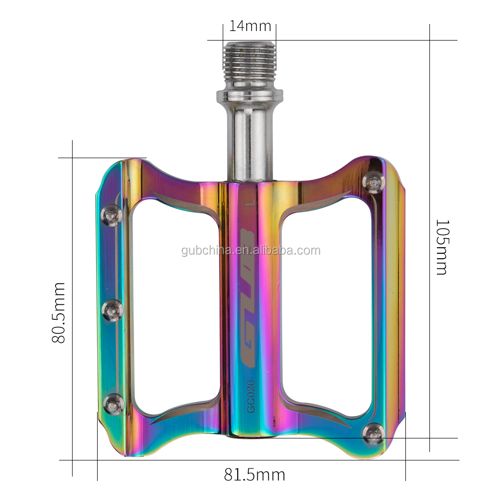 GUB GC-020 Colorful MTB Ultralight Bike Bicycle Pedals Mountain Road Bike Pedal Cycling Aluminum Alloy Rainbow Pedal