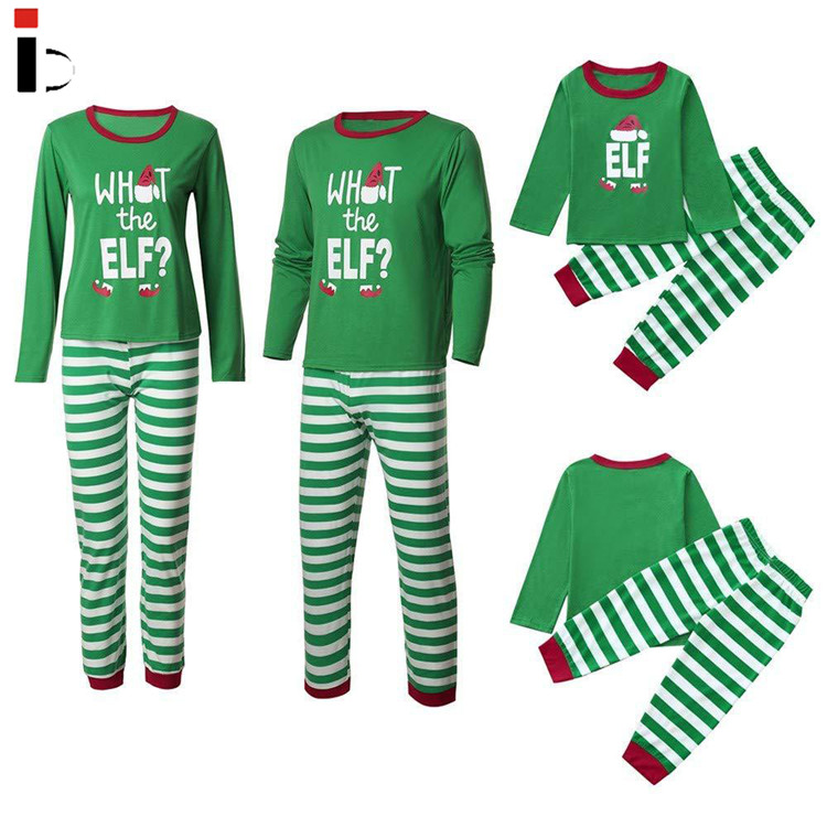 Милые семейные рождественские пижамы в полоску из хлопка на заказ; Одинаковые комплекты одежды для сна