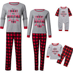 Christmas Pajamas Fashion Two Pieces Suits Classical Full Length Sleepwear Family Matching Outfits