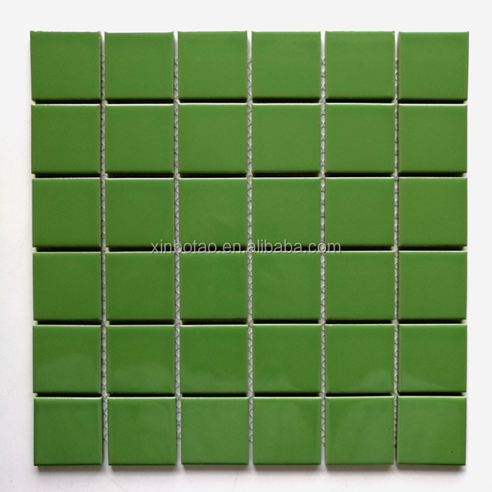 哑光瓷马赛克浅绿色瓷砖,用于墙壁2 x2 (板材尺寸12 x12 )