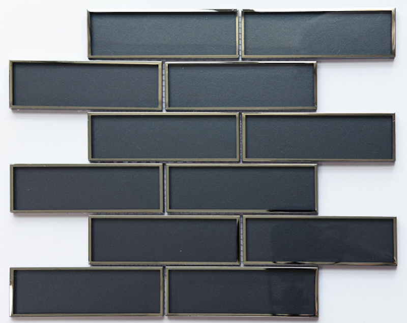 Zinc Coated Wall Mosaic Latest Design Galvanized Hexagonal Glass Mosaic 3D Decorative Tiles