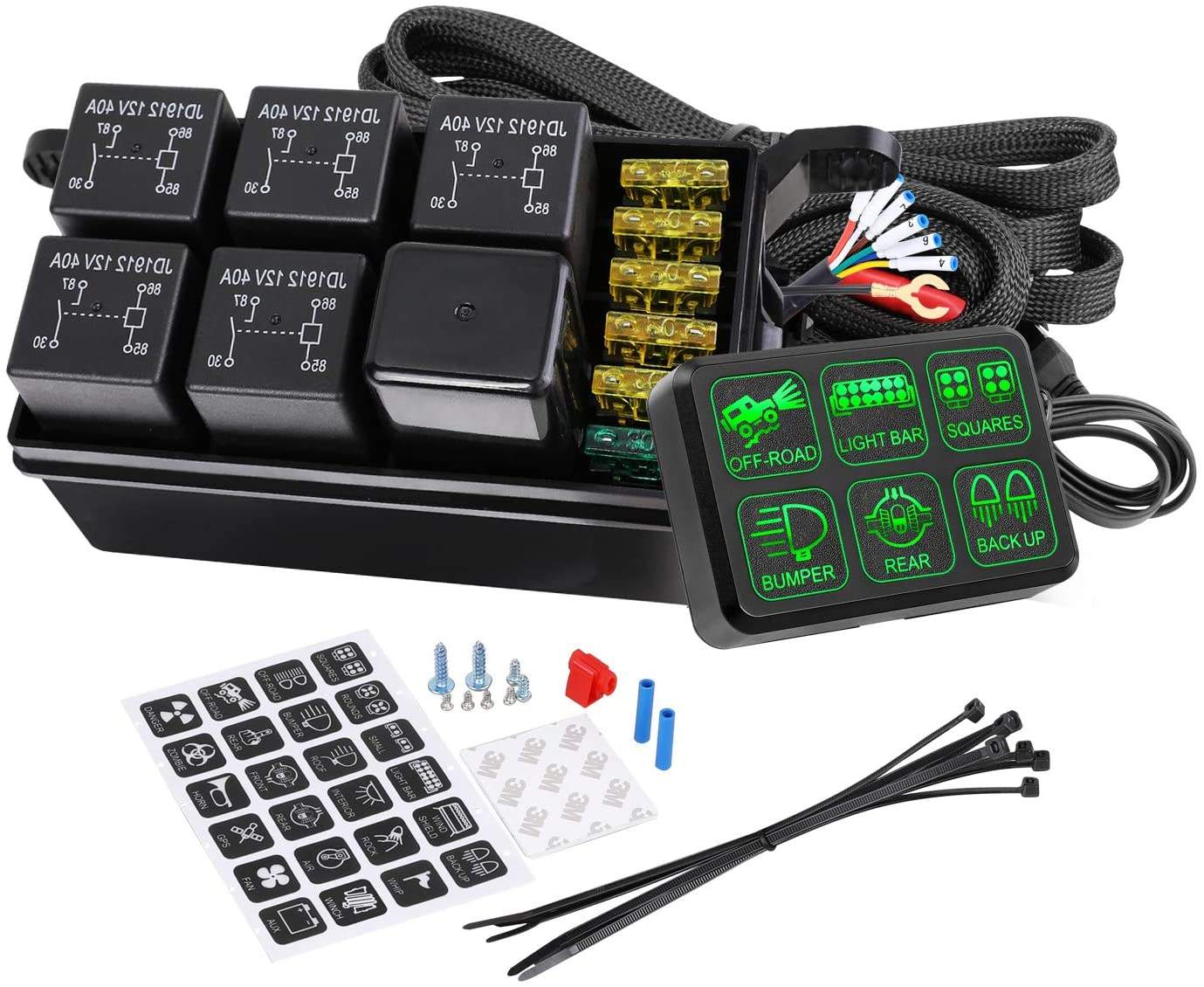 Universal Circuit Control Box 6 Gang Switch Pod for Truck