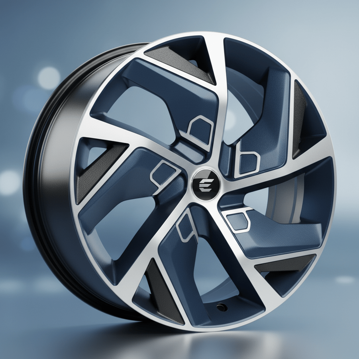 Intricate hexagonal wheel design with diamond-cut and matte finishes.