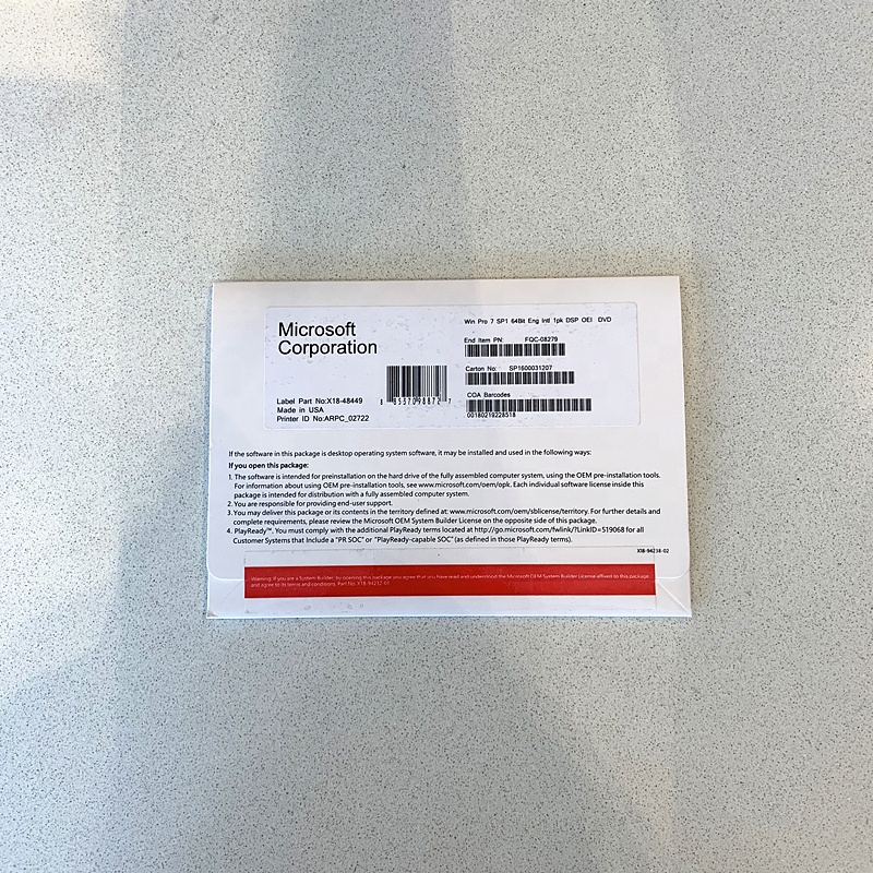 Microsoft windows MS 7 DVD profissional win 7 pro chave de licença