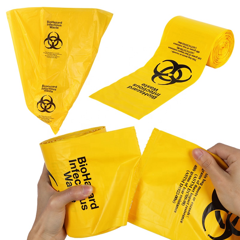 Factory Supplier Red Biohazard Disposable Waste Bag for Medical infectious waste