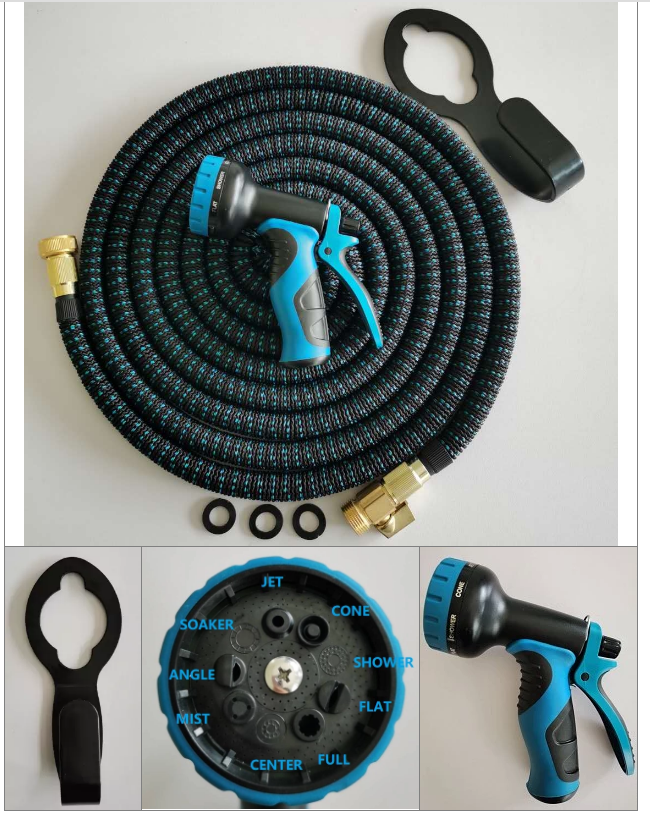 Outdoor Yard Hose Solid Brass Fittings Extra Strength 3750D Durable Expandable Magic Car Wash Hose Pipe 25ft 50ft 75ft 100ft