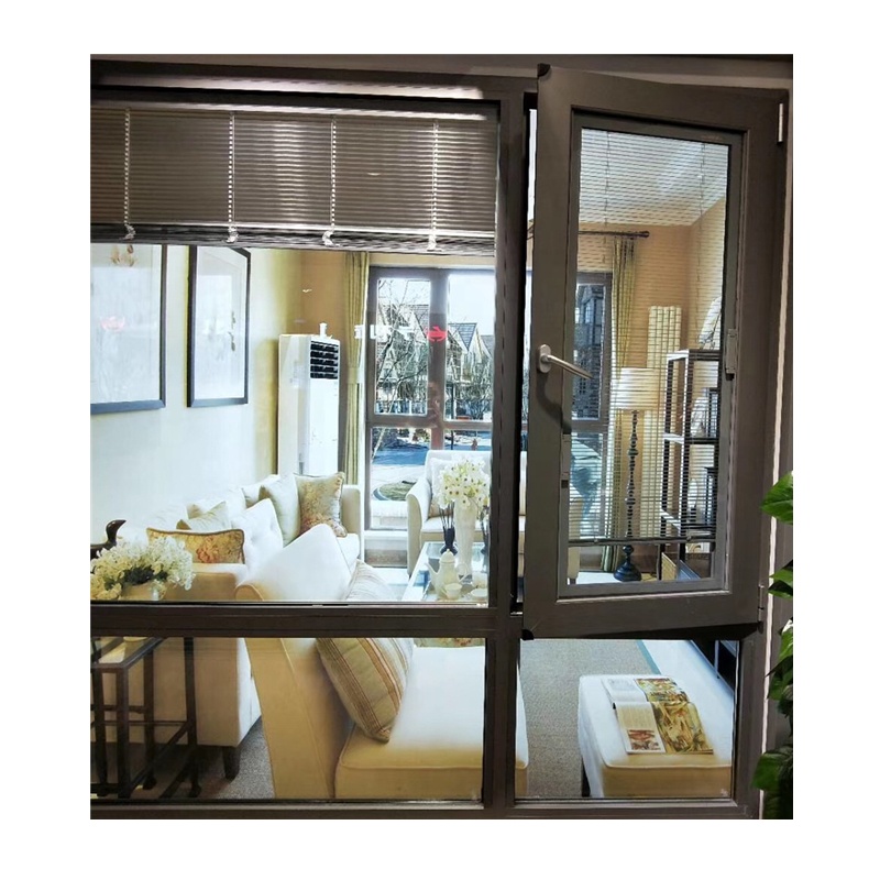 Melhor vedação de ruptura térmica térmica ponte segura aquecimento quente isolado janela inclinar e virar janela de batente de alumínio à prova de som