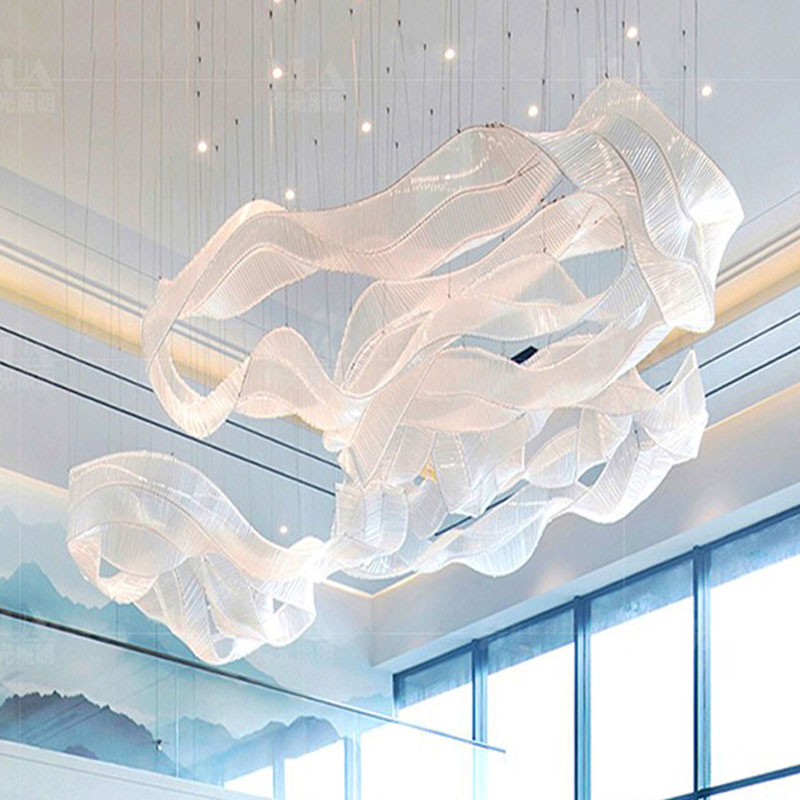 Подвесные светильники, с зажимным приспособлением освещения украшением в виде бабочки; Лобби с украшением в виде кристаллов Абстрактная живопись по индивидуальному заказу современная люстра для высокий потолок