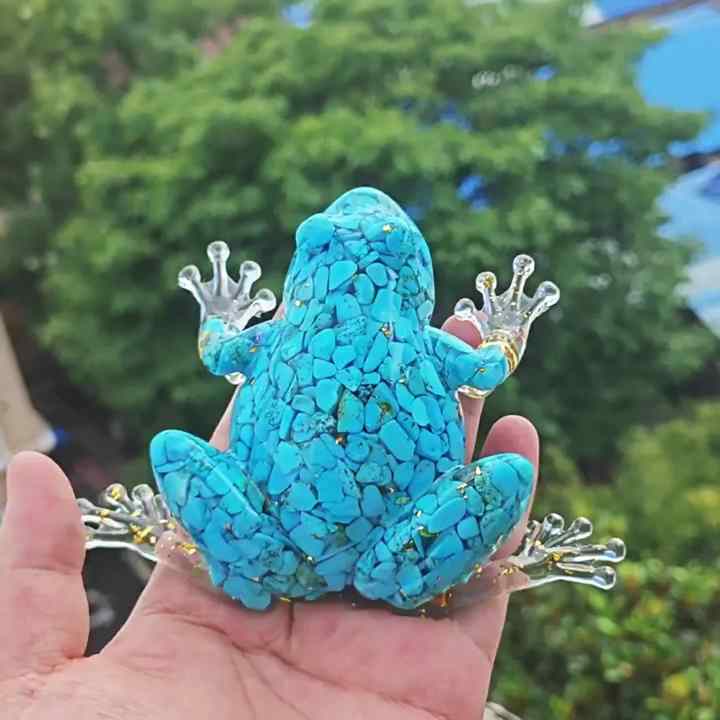 10CM 天然水晶カエル飾り - ホームデコレーション用アートオブジェクト