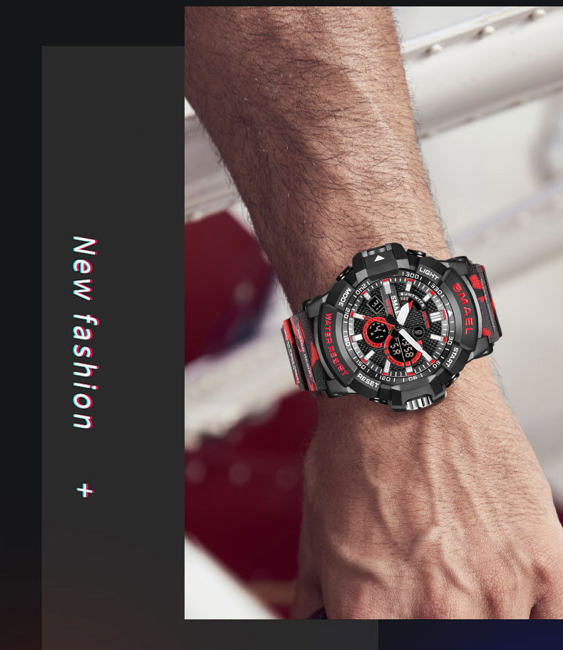 SMAEL 1809MC Factory direct japanese diamond multi-function fashion electronic watch waterproof Men Digital Watch