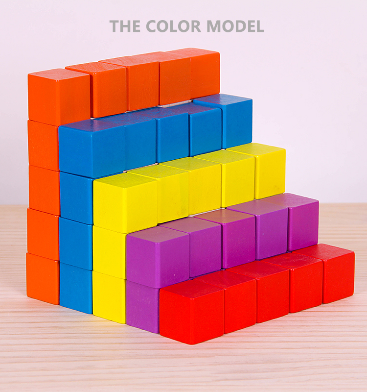 Hot Wholesale Custom Colorful Blocks  Developming Kids Imagination  Educational Toys Wooden Cube Building  Toys 2.5 cm