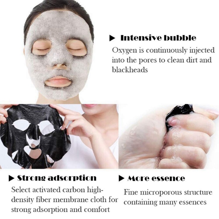 Wholesale private label amino acid bamboo charcoal foam facial mask