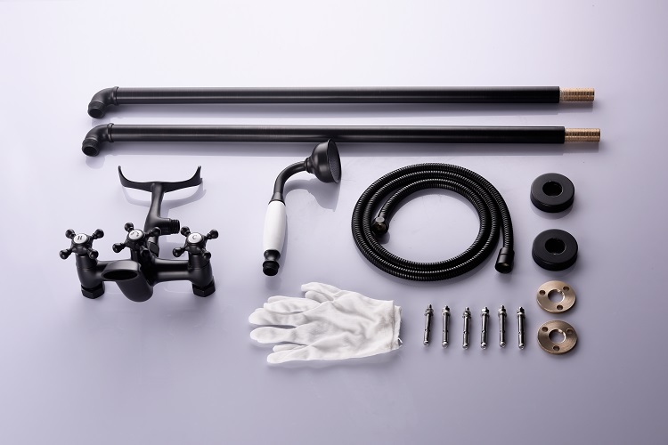 Orb Black Bath Tub Faucet Floor Mount Antique Filler Brass Shower Mixer Taps Faucets Hand Tap