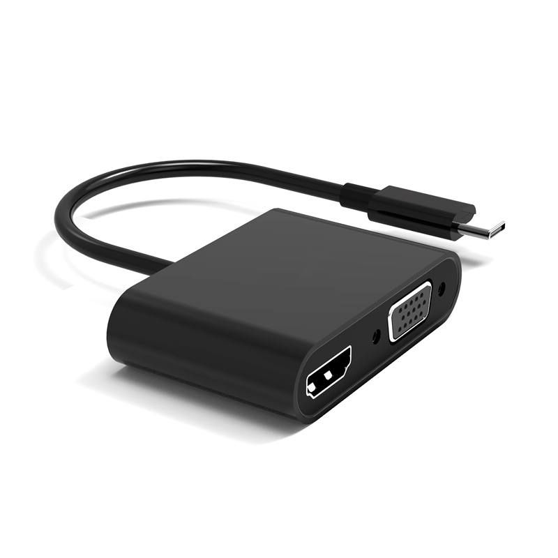 Soomfon фабрики 2 в 1 портативный USB C VGA адаптер конвертер мультимедийного интерфейса высокой четкости для ноутбука