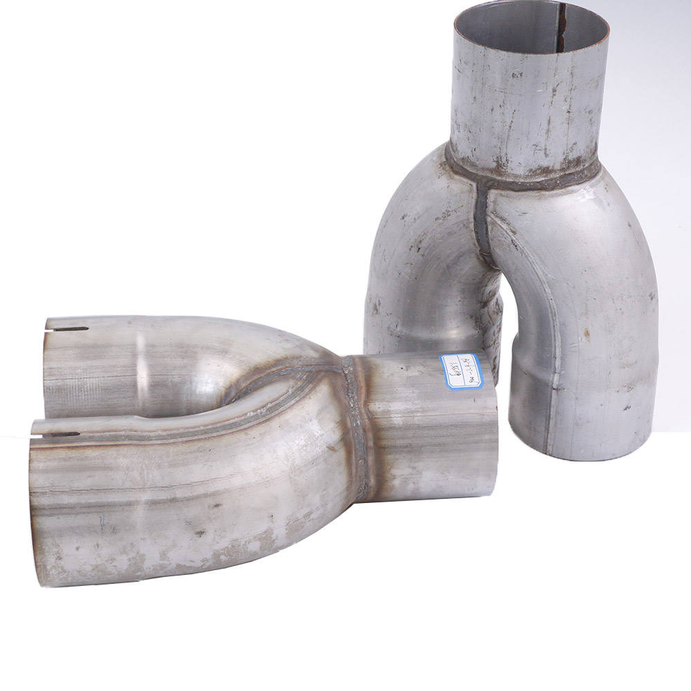 工厂批发双尾管铝弯头排气提示y型管通用汽车