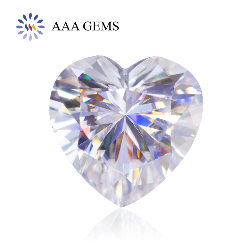 AAA GEMS Heart Shape Moissanite Color D VVS Lab Created Diamind Moissanite