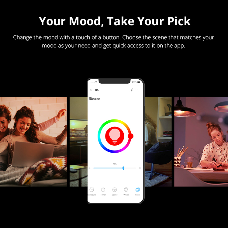 SONOFF B05-BL A60 WiFi Smart e27 LED RGB Bulb Lighting Support Smart Dimmer Color Changing