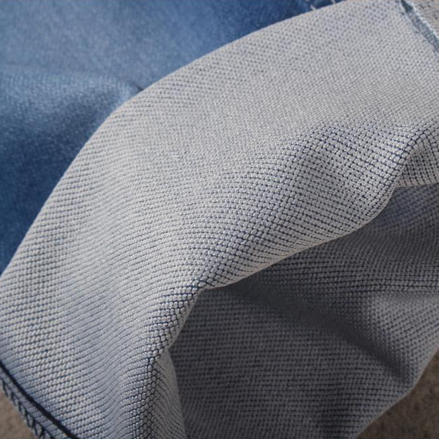 Мягкая рука чувствовать себя махровые джинсовые большой плотности хлопок полиэстер спандекс поддельные трикотажные джинсы ткань