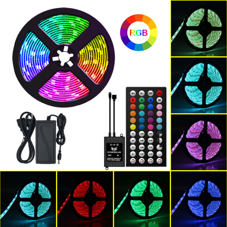 LED Strip Lights RGB LED Color Changing Strip Lights  5050 LED Tape Light with IR Remote Controller Colors for TV