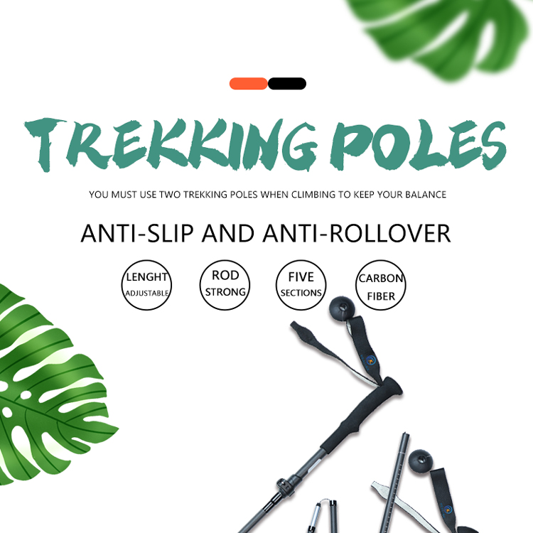 Ski Poles Foldable Crutch Trekking Pole