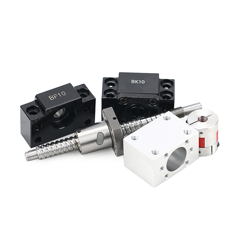 12mm CNC ball screw with flange nut and nut housing and BKBF10 EKEF10 FFFK10 end machining and coupler ballscrews SFU1204