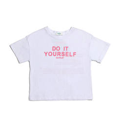 Children's full cotton letter round neck Short Sleeve T-shirt childhood