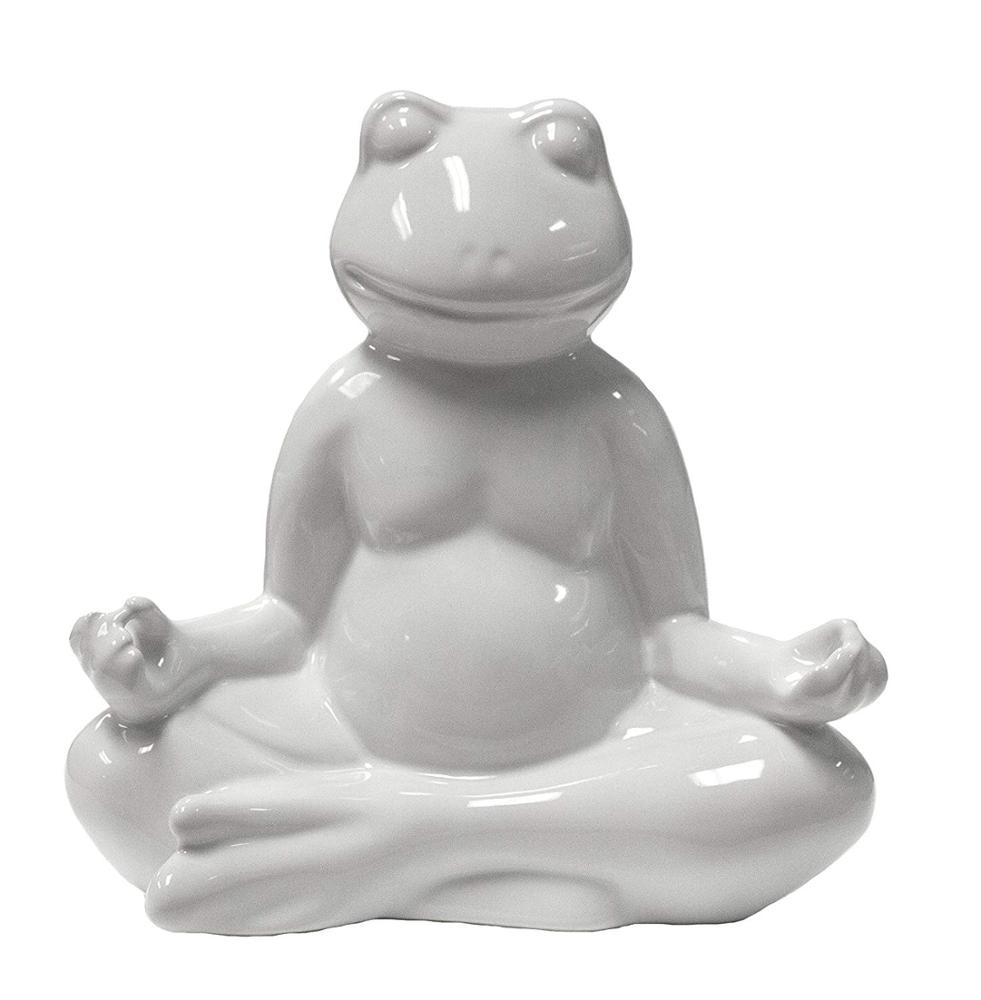 Meditating Frog 6 ceramic bisque u paint