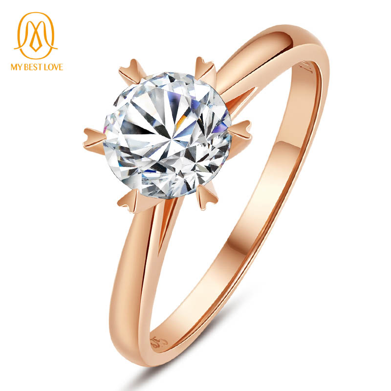 New Arrival 9K White Gold Solitaire Wedding Engagement Ring Yellow Gold Moissnaite Ring